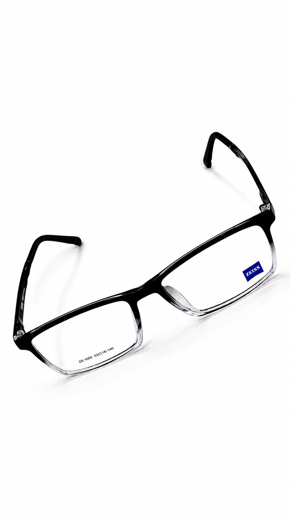 ZEISS ZS1005 Premium Men's Eyeglass Frame – Black Transparent