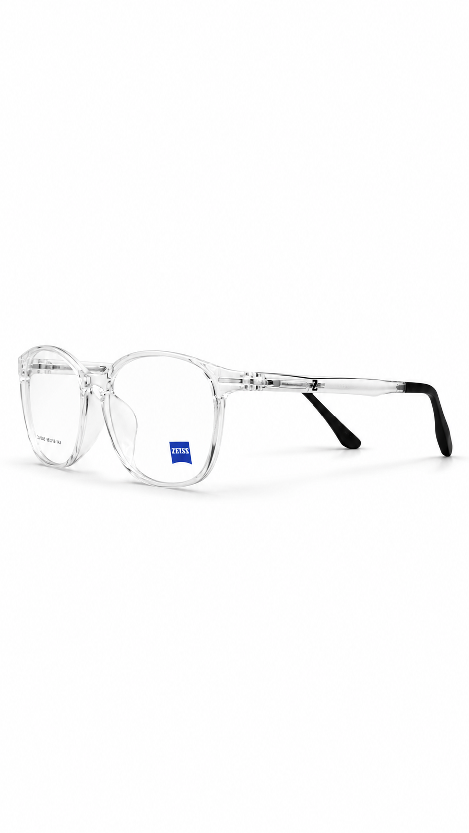 ZS 1006 Crystal Clear Rectangular Eyeglass Frame – Lightweight Male