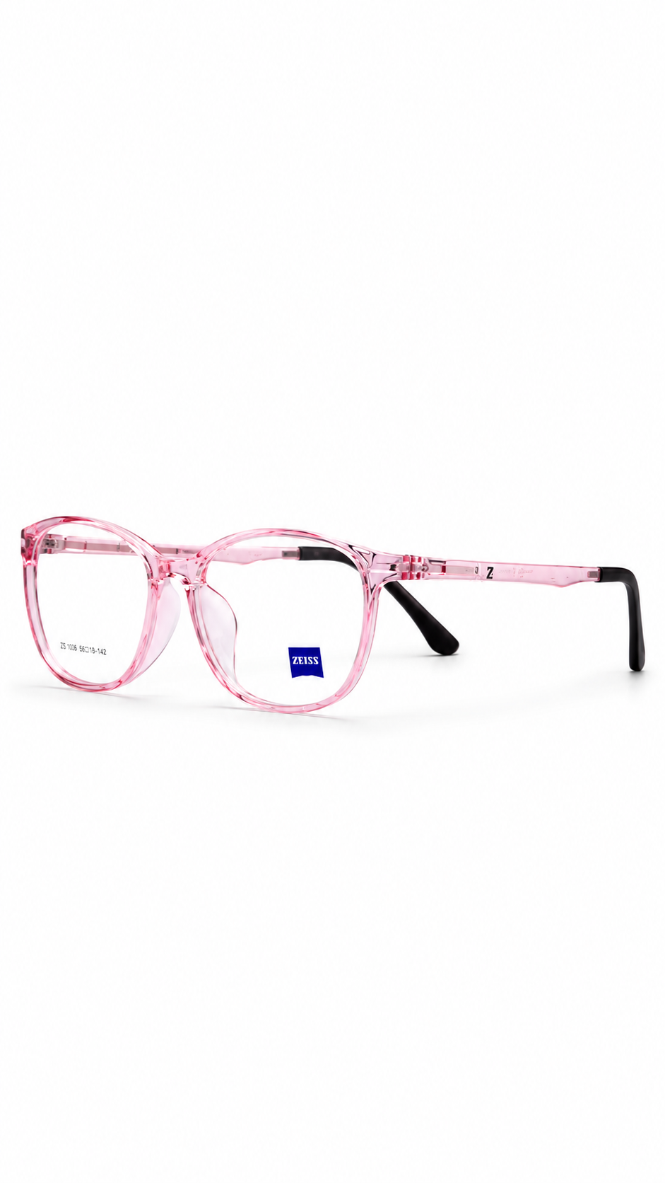 ZS 1006 Crystal Pink Rectangular Eyeglass Frame – Lightweight Female