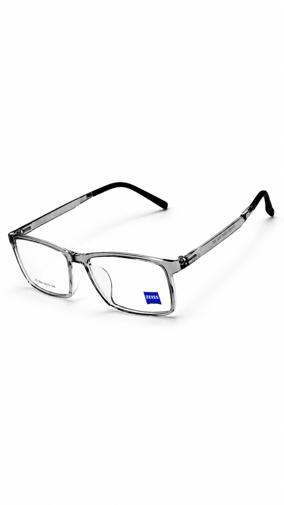 ZEISS ZS 1606 Translucent Grey Rectangular Eyeglass Frames