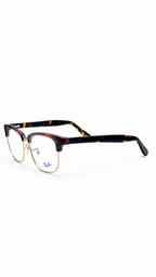 Ray-Ban Clubmaster Eyeglass Frames – Dark Tortoise & Gold Browline Glasses
