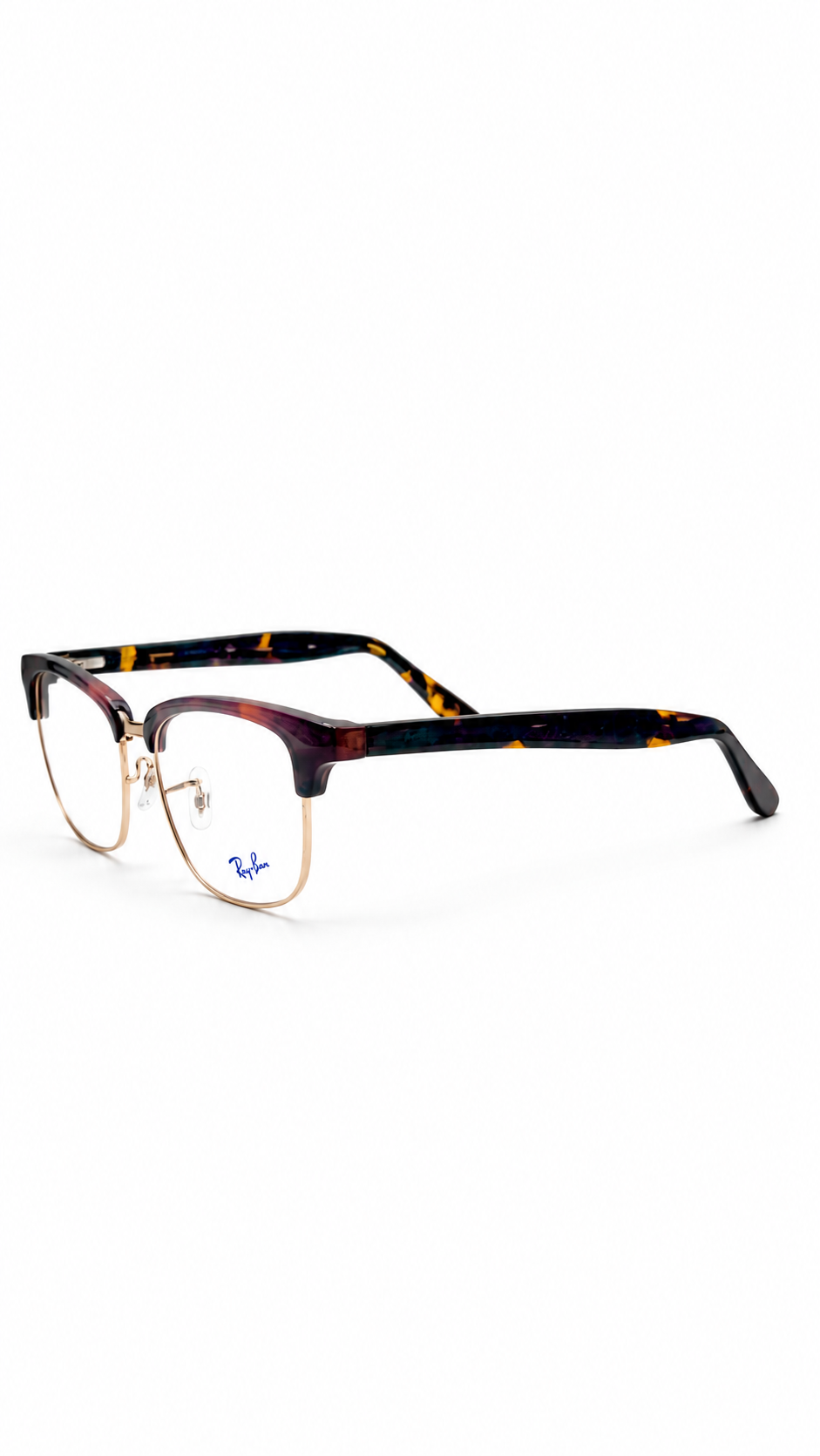 Ray-Ban Clubmaster Eyeglass Frames – Dark Tortoise & Gold Browline Glasses