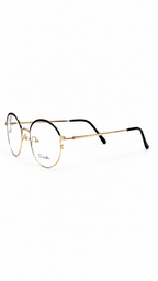 Clié Round Gold Eyeglass Frames – Black Browline Accent Metal Eyewear