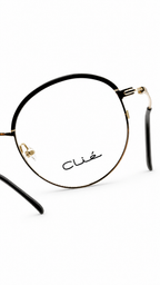 Clié Round Gold Eyeglass Frames – Black Browline Accent Metal Eyewear
