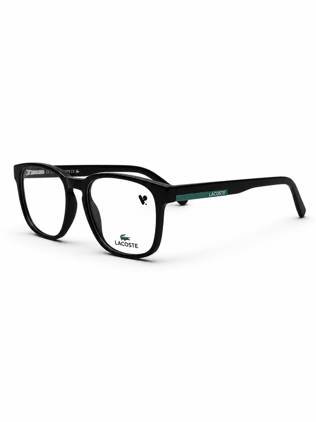 LACOSTE Matte Black Square Eyeglass Frame – Classic Optical Eyewear