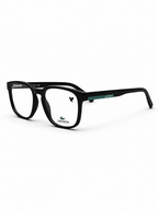 LACOSTE Matte Black Square Eyeglass Frame – Classic Optical Eyewear