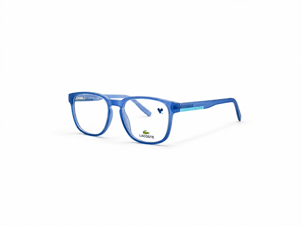 Lacoste Blue Round Optical Eyeglass Frame – Lightweight Full-Rim