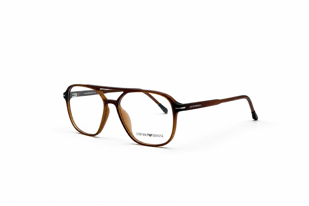 Emporio Armani Brown Aviator Optical Eyeglass Frame – Premium Full-Rim