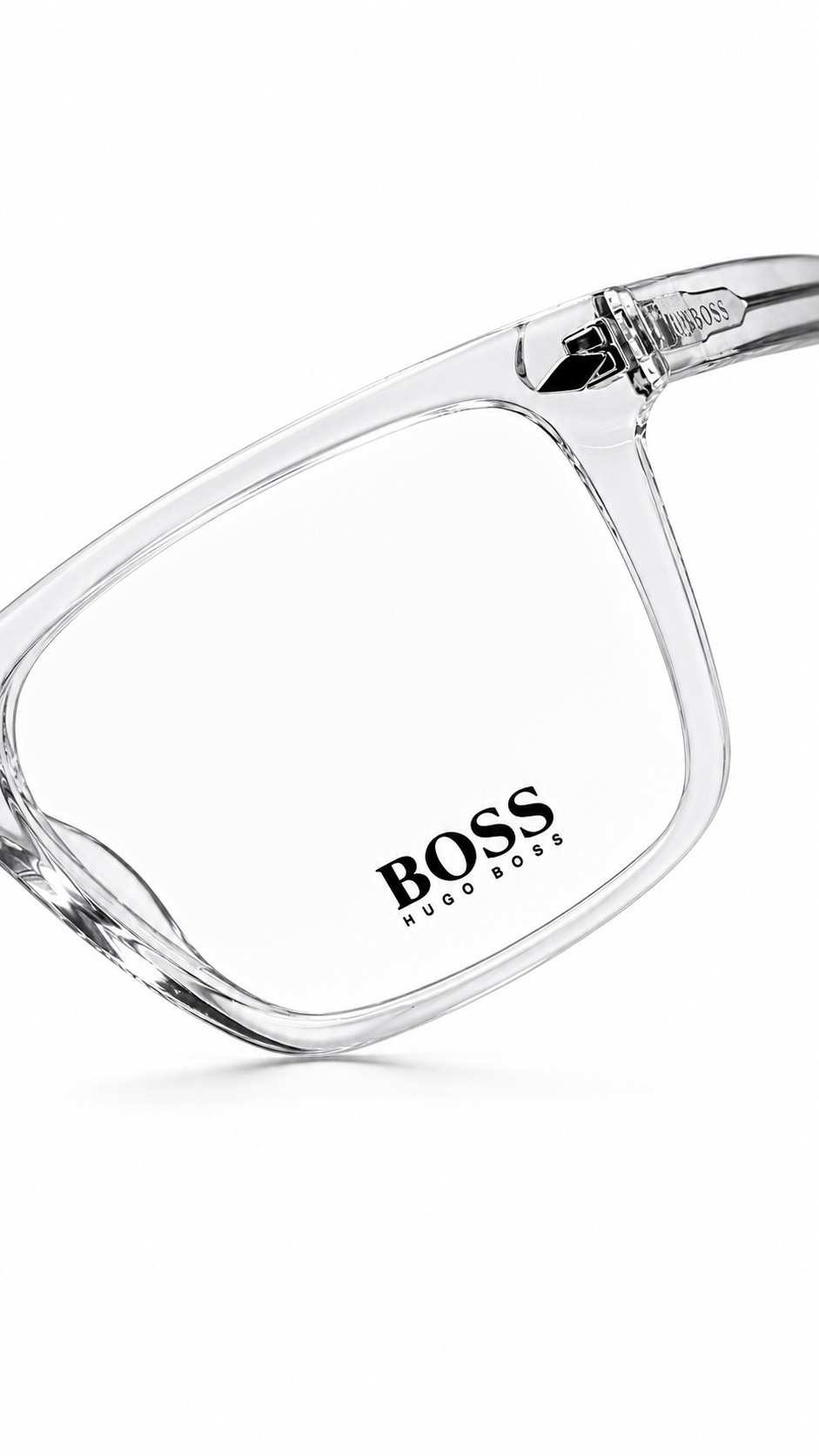 BOSS by Hugo Boss Crystal Clear Rectangular Eyeglass