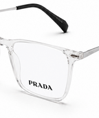 Prada Crystal Clear Rectangular Eyeglass Frame for Men
