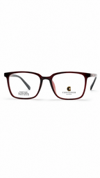 Container Eyewear Crystal Brown Rectangular Eyeglass Frame for Men