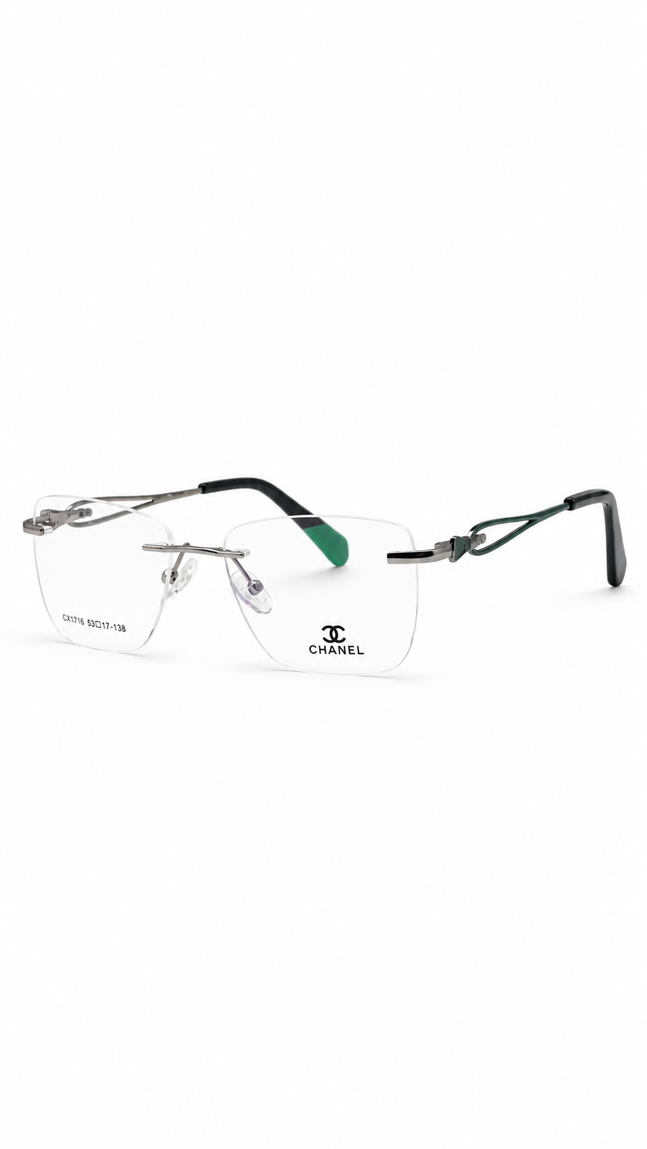 CHANEL Premium Rimless Rectangle Optical Frame