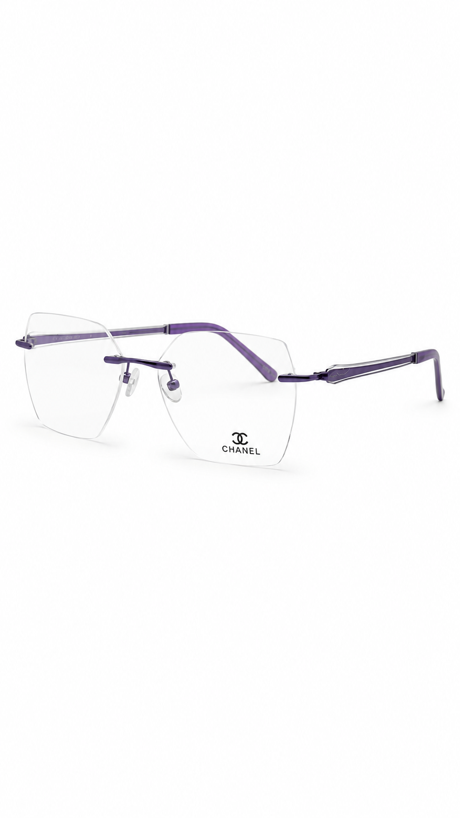 CHANEL Luxury Rimless Hexagonal Optical Frame
