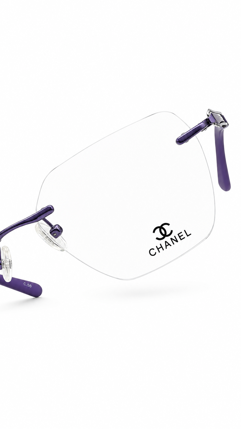 CHANEL Luxury Rimless Hexagonal Optical Frame