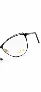 XOXO Elegant Black Semi-Rimless Cat-Eye Optical Frame