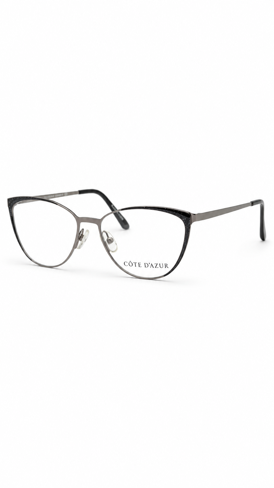 Côte d'Azur Women's Gunmetal Cat-Eye Eyeglass Frame