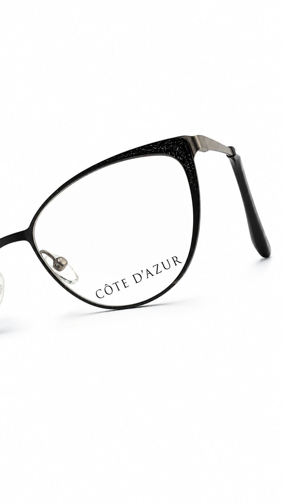 Côte d'Azur Women's Gunmetal Cat-Eye Eyeglass Frame