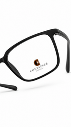 Container Eyewear Matte Black Rectangular Eyeglass Frame