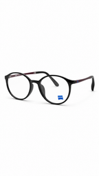 ZEISS Matte Black Round Eyeglass Frame for Men