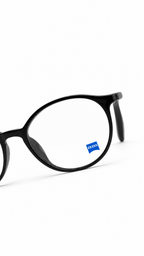ZEISS Matte Black Round Eyeglass Frame for Men