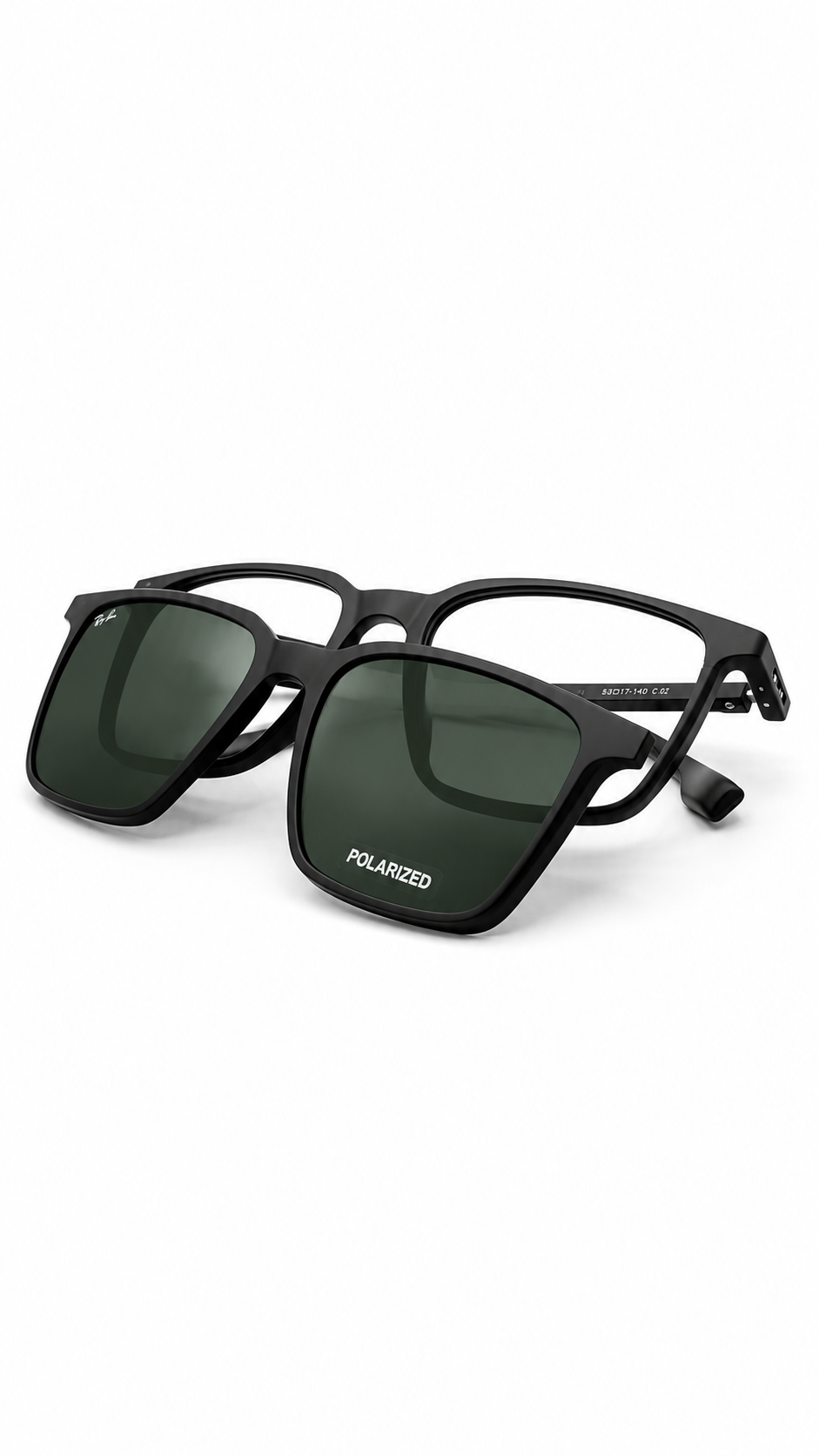 Ray-Ban Polarized Green Lens Square Sunglasses