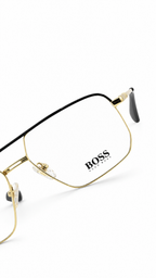 BOSS by Hugo Boss Luxury Gold Square Aviator Prescription Eyeglass Frame