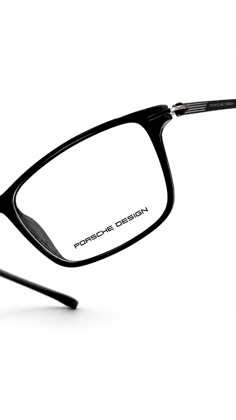 Porsche Design Men's Matte Black Rectangular Full-Rim Eyeglass Frame