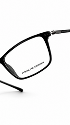 Porsche Design Men's Matte Black Rectangular Full-Rim Eyeglass Frame