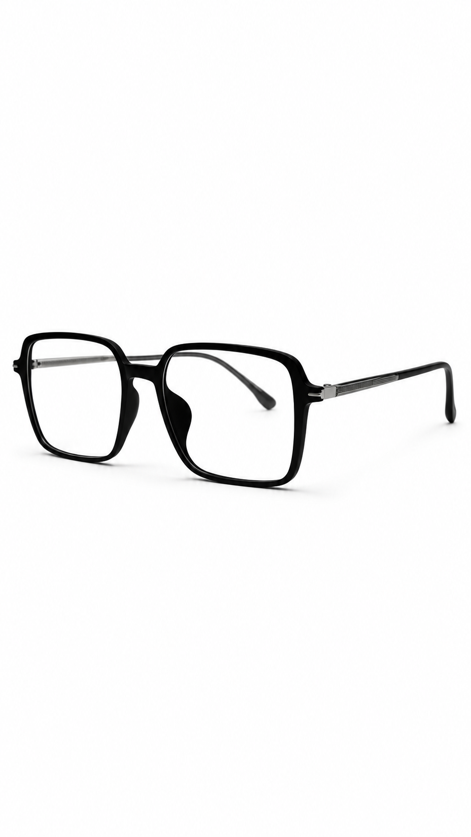 Classic Black Square Eyeglass Frame for Men | Lightweight Full-Rim Optical Glasses