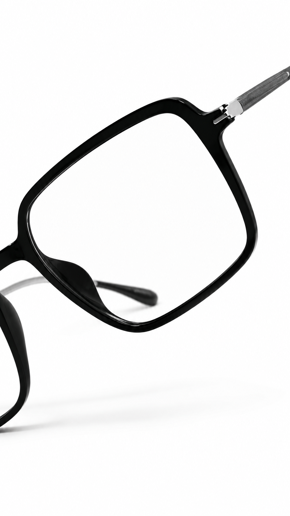 Classic Black Square Eyeglass Frame for Men | Lightweight Full-Rim Optical Glasses