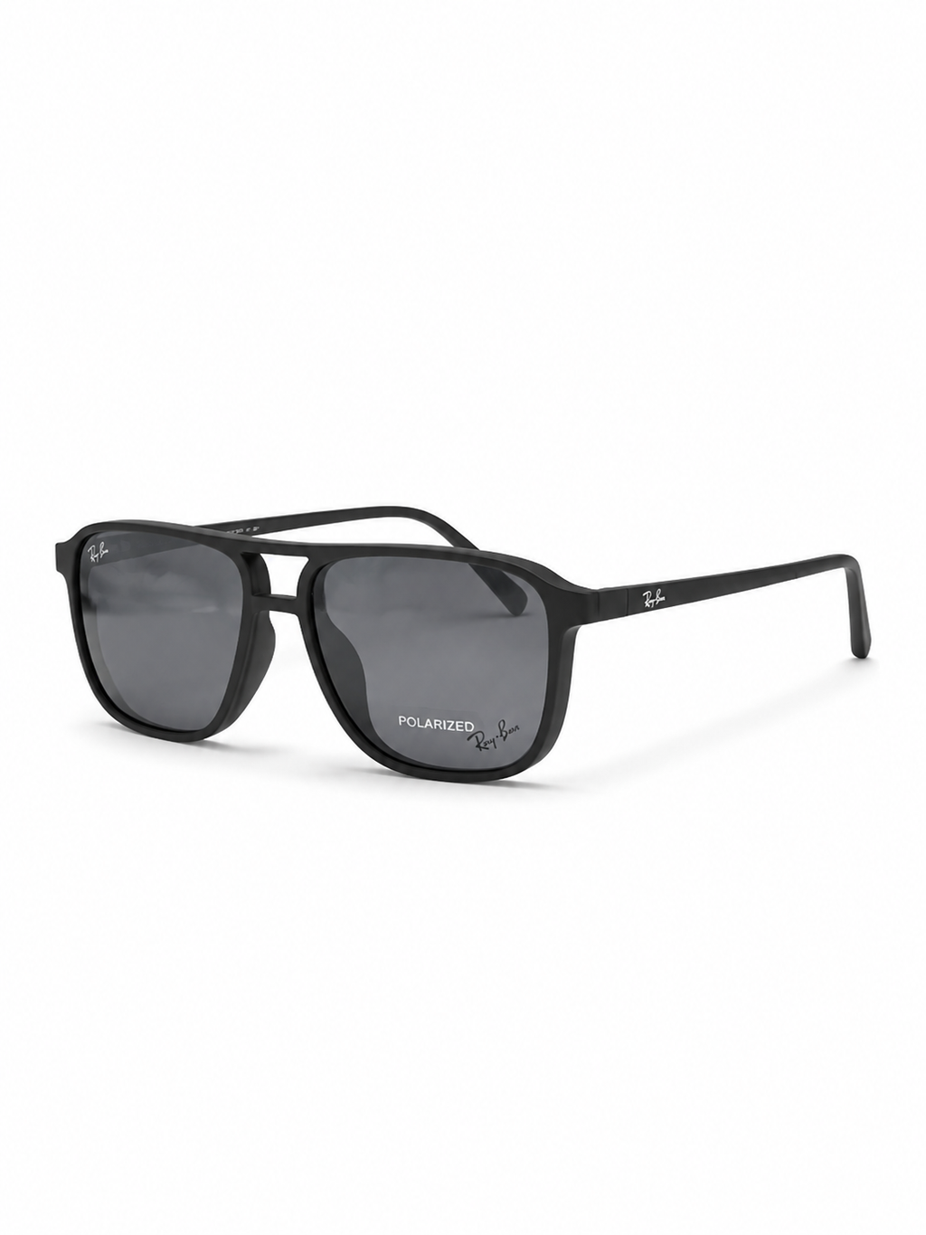 Ray-Ban Attachment Polarized Matte Black Navigator Sunglasses