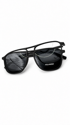 Ray-Ban Attachment Polarized Matte Black Navigator Sunglasses