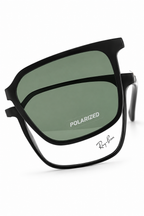 Ray-Ban Premium Polarized Green Lens Square Sunglasses