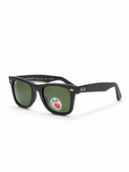 Ray-Ban Polarized Wayfarer Black Sunglasses with Green G-15 Lenses