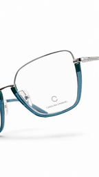 Caroline Chamonix Blue Half-Rim Geometric Eyeglasses