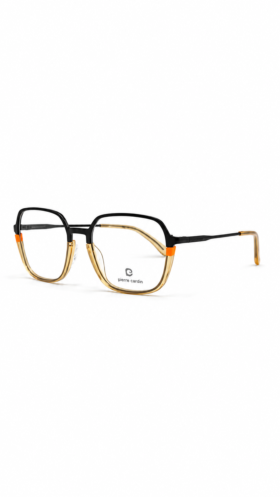 Carolina Chamuel Black & Champagne Geometric Eyeglasses Frame