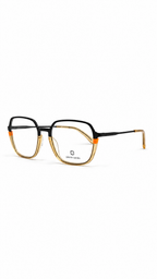 Carolina Chamuel Black & Champagne Geometric Eyeglasses Frame