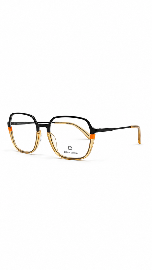 Carolina Chamuel Black & Champagne Geometric Eyeglasses Frame