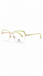 Pierre Cardin Gold & Pastel Yellow Geometric Eyeglass Frame – Lightweight Metal