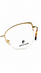 Pierre Cardin Gold Semi-Rimless Cat Eye Eyeglasses for Women – Lightweight Metal Optical Frame