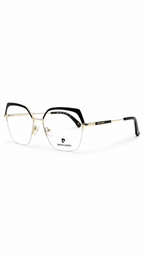 Pierre Cardin Black & Gold Geometric Rimless Eyeglasses – Unisex Lightweight Optical Frame