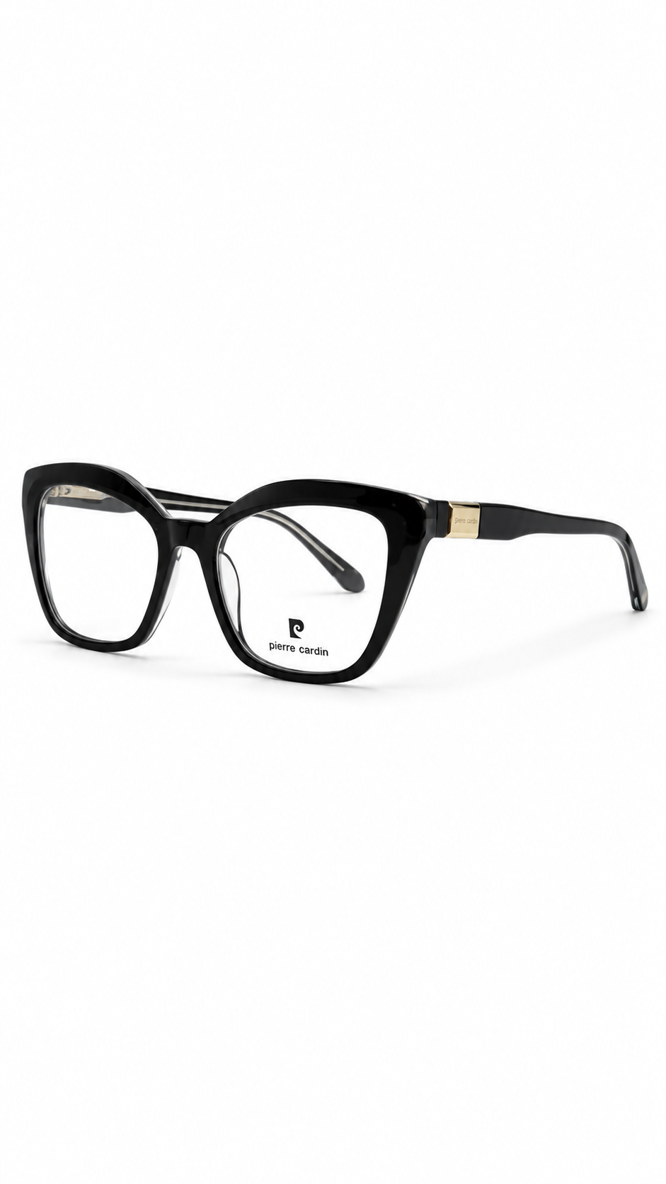 Pierre Cardin Black Cat-Eye Eyeglasses – Designer Full-Rim Optical Frame for Women