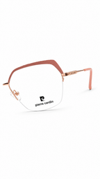 Pierre Cardin Rose Gold & Blush Pink Rimless Eyeglasses – Geometric Designer Optical Frame