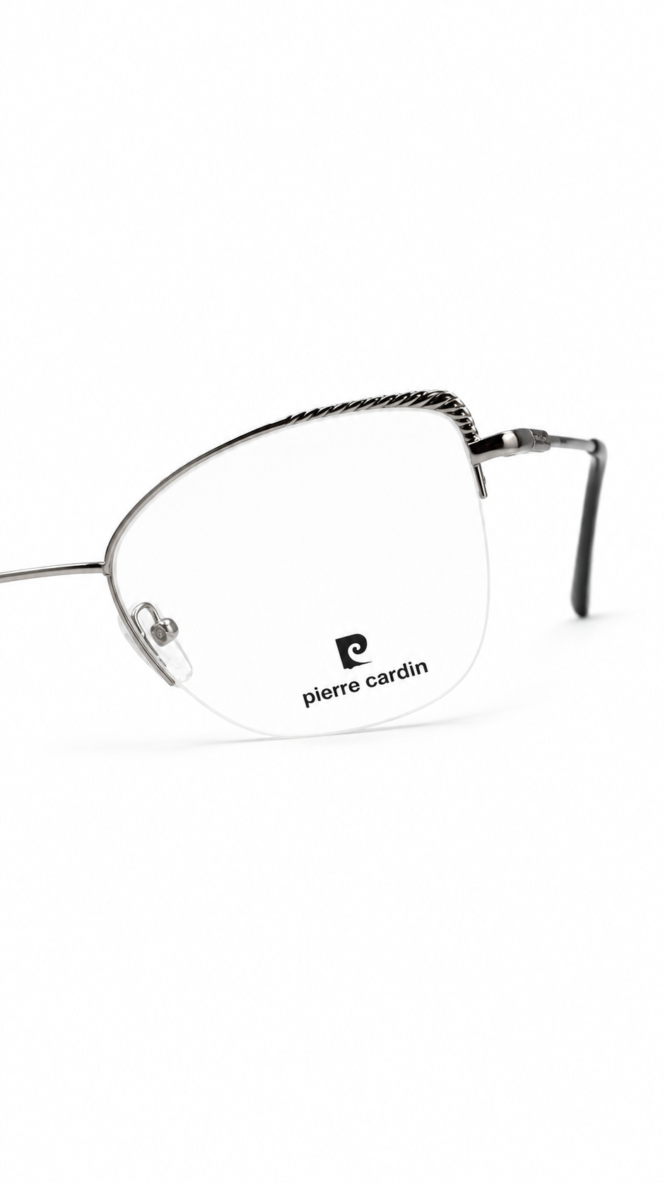 Pierre Cardin Silver Semi-Rim Square Eyeglass Frames