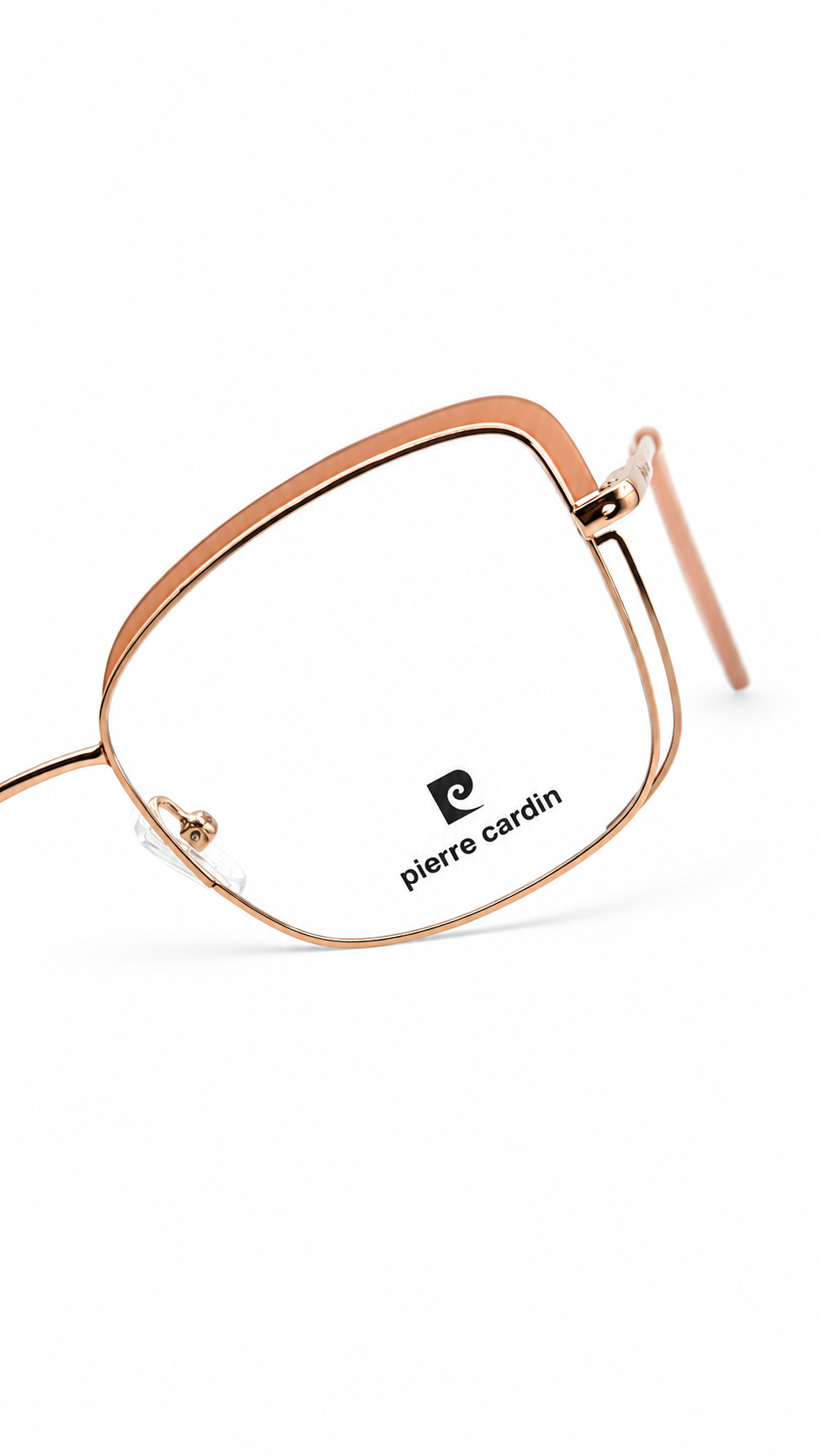 Pierre Cardin Rose Gold Semi-Rim Square Eyeglass Frames