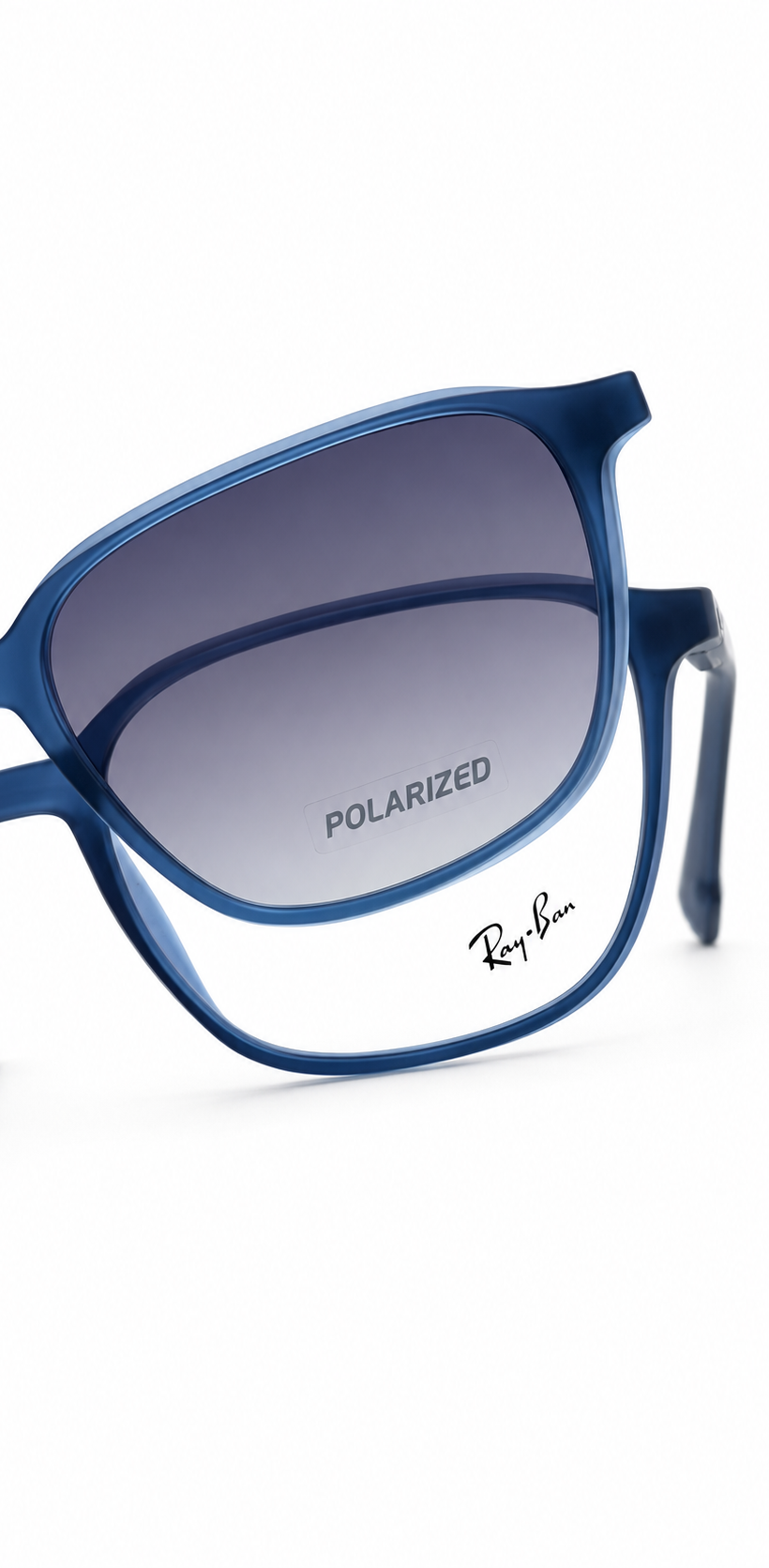 Ray-Ban Polarized Attachment Matte Black Square Sunglasses
