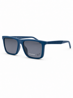 Ray-Ban Premium Matte Blue Square Polarized Folding Attachment Sunglasses