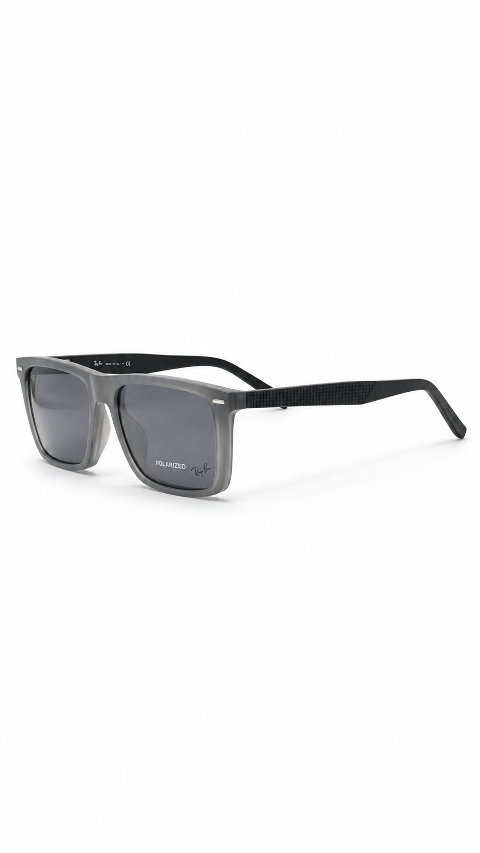 Ray-Ban Polarized Grey Frame Square Sunglasses Attachment With Folding