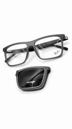 Ray-Ban Polarized Grey Frame Square Sunglasses Attachment With Folding
