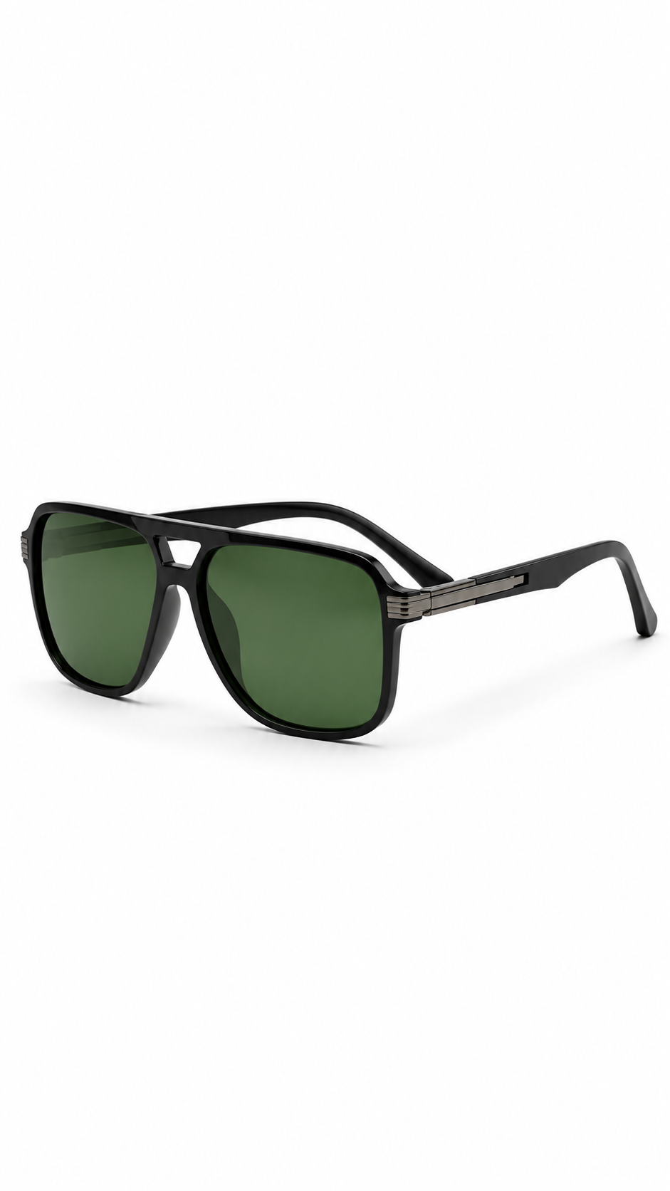 Ray-Ban Square Green Lens Sunglasses – Black Frame